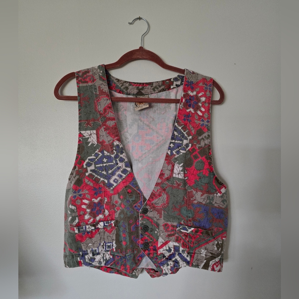 Chicos 10 years cotton Hippie bohemian vest sz. 1 M/L - Picture 1 of 6